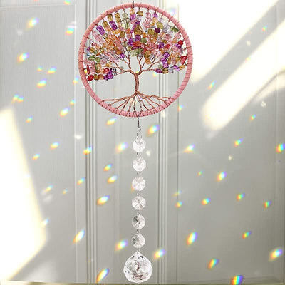 Tree of Life Crystal Suncatcher Dream Catcher