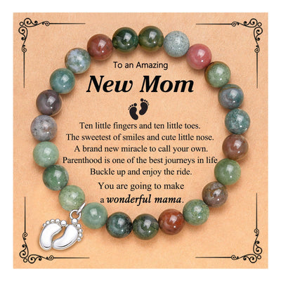 Olivenorma New Mom Gifts Natural Stone Beaded Bracelet