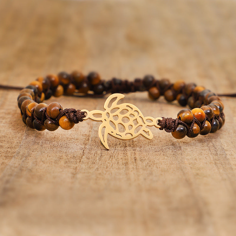 Natural Stone Turtle Bracelet