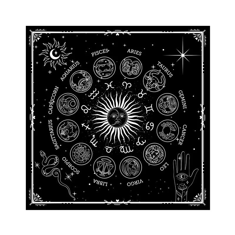 Olivenorma 12 Constellations Zodiac Signs Tarot Tablecloth