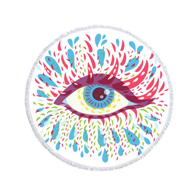 Olivenorma Evil Eye Hamsa Round Beach Towel Tapestry