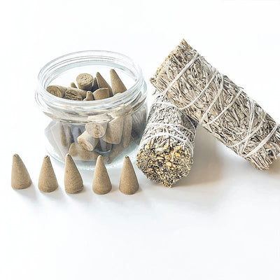 Olivenorma Aromatherapy Crystal Cleansing Meditation Sage Incense Cones Holy Stick