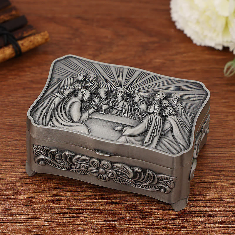 Olivenorma Catholic Keepsake Rosary Engraved Jewelry Box