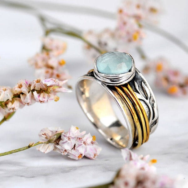 Olivenorma Aquamarine Spinner Ring