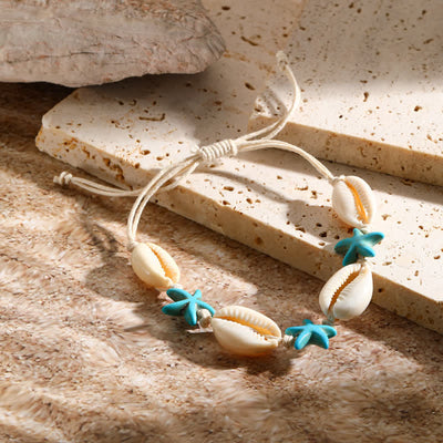 Olivenorma White Turquoise Starfish Turtle Pendant Beach Bracelet