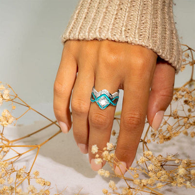 Olivenorma Turquoise Ocean Wave Ring