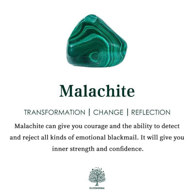 Olivenorma“Strong Shield” - Malachite With Tungsten Steel Ring