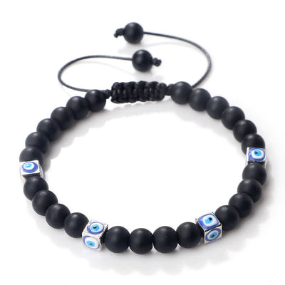 Olivenorma Natural Crystal Beaded Evil Eye Braided Bracelet