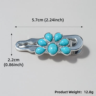 Olivenorma 3Pcs Turquoise Metal Hair Clips Hairpin