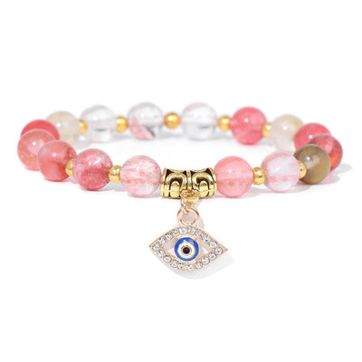 Olivenorma Natural Stone Beaded Evil Eye Pendant Bracelet