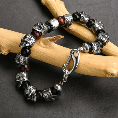 Olivenorma Natural Tiger Eye Handmade Stainless Steel Bracelet
