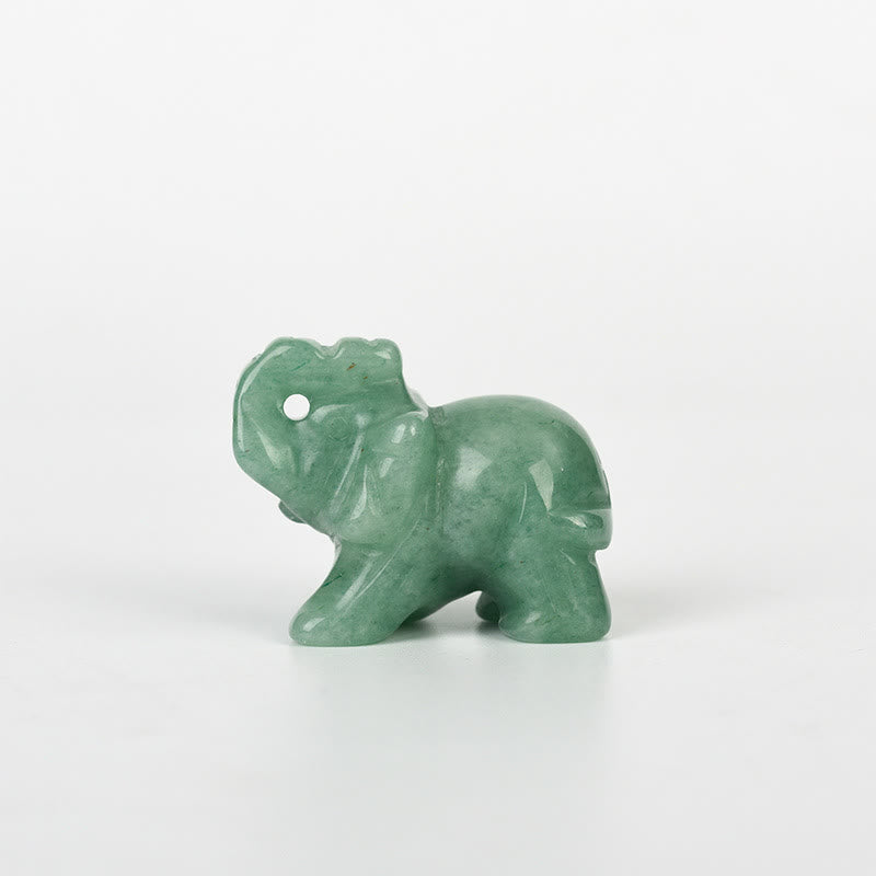 Olivenorma 1.5/2 Inches Carved Elephant Figurine Gemstone Decoration