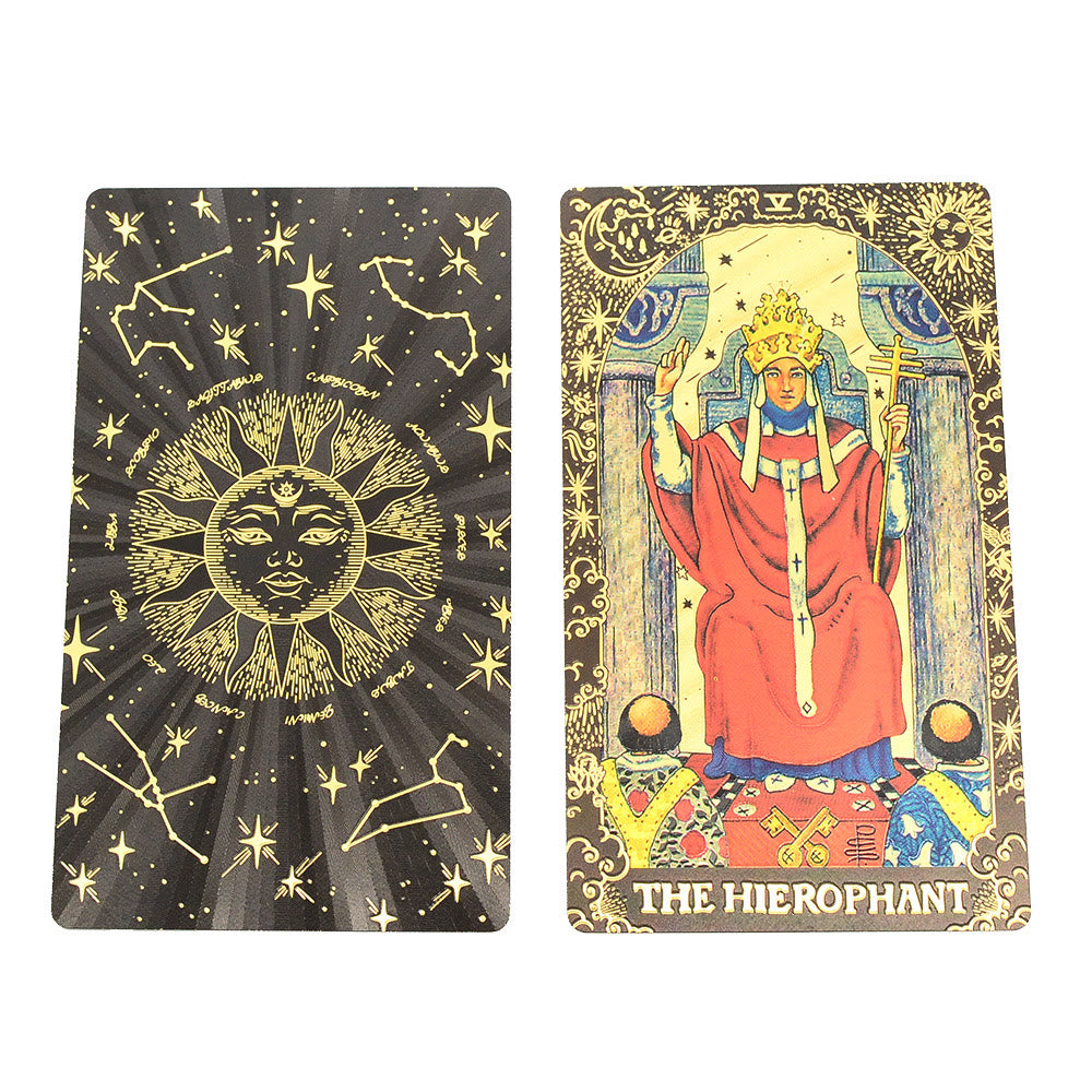 Olivenorma Black Gold Waite Foil Golden Tarot Deck Cards