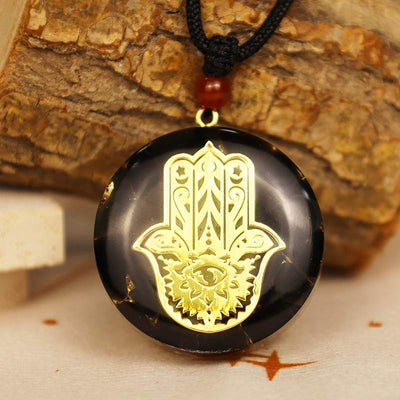 (Clearance 30% OFF / CODE: OFF30) - Obsidian With Hamsa Transform Necklace