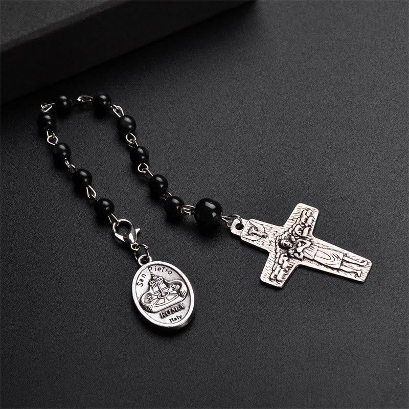 Olivenorma Vatican Holy Father Cross Pendant Rosary Beads Bracelet