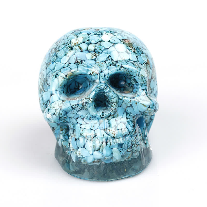 Olivenorma Natural Crystal Skull Gemstone Decoration