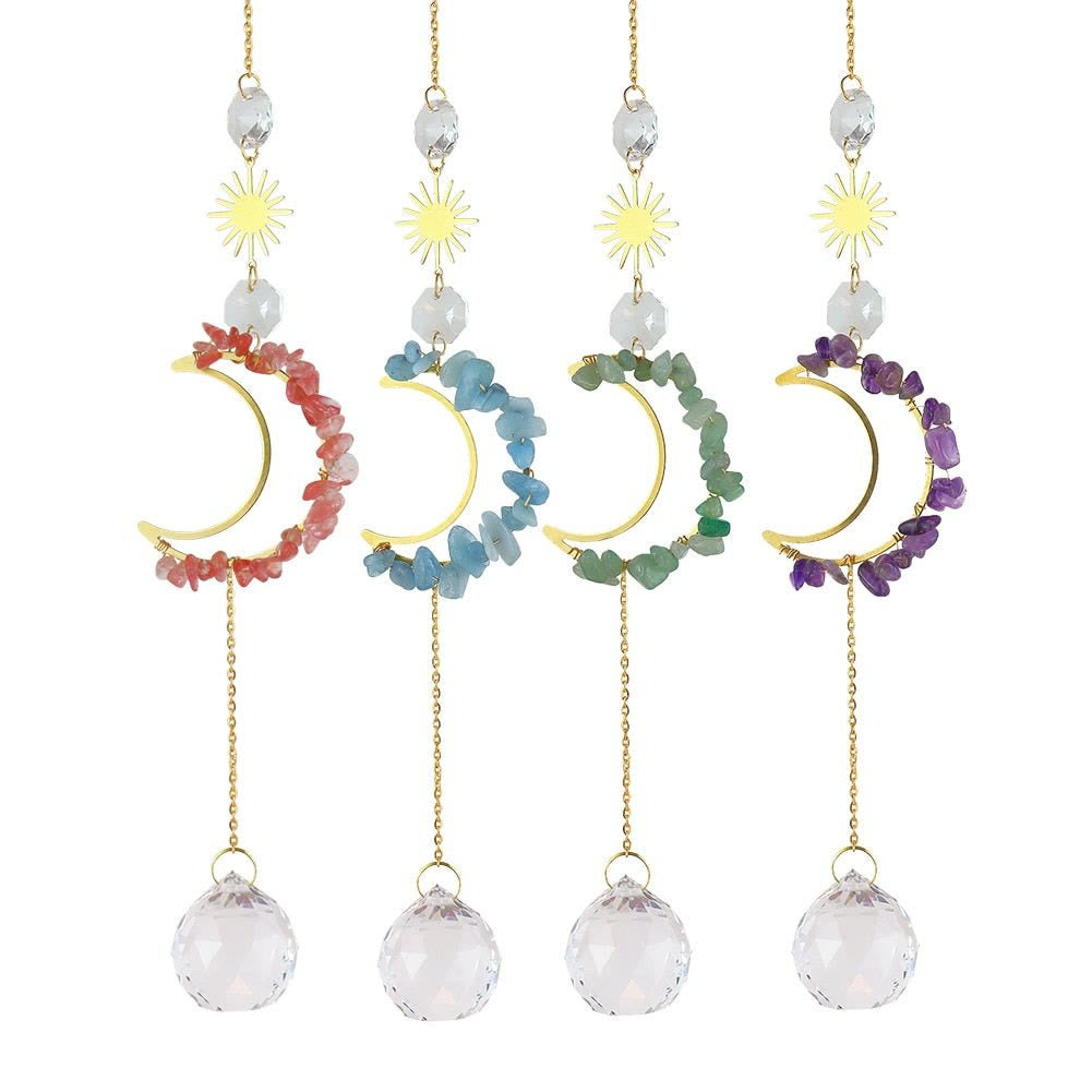 Olivenorma Moon Suncatcher Wall Hanging Wind Chime