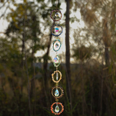 Olivenorma Chakra Gravel Dreamcatcher Decorative Wind Chime