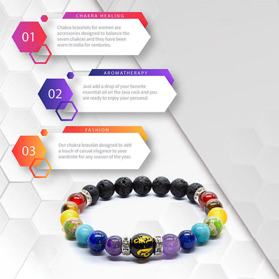 Olivenorma Anxiety Relief Natural Crystal Healing Chakra Bracelet