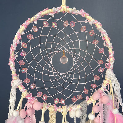 Olivenorma Pink Acrylic Bead Woven Dream Catcher