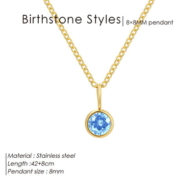 Olivenorma Constellation 8mm Birthstone Pendant Necklace