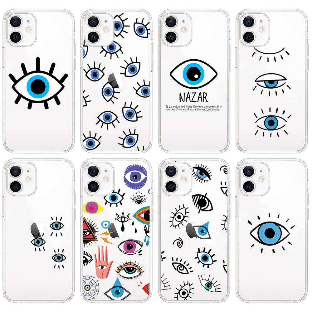 Olivenorma iPhone 13/14/15 Funny Evil Eye Clear Phone Case