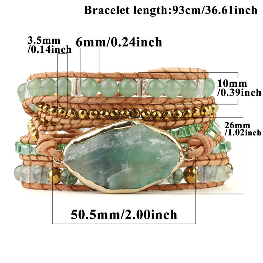 Olivenorma Green Fluorite Accessories Prehnite Beaded Braided Bracelet