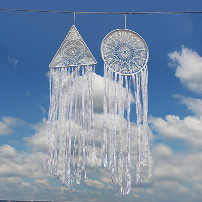 Olivenorma Evil Eye Woven Triangle Tassel Dream Catcher