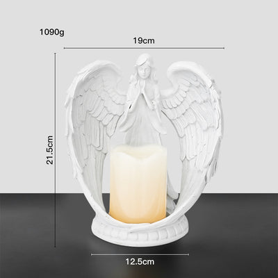 Olivenorma Nordic Pure White Wings Praying Angel Candle Holder