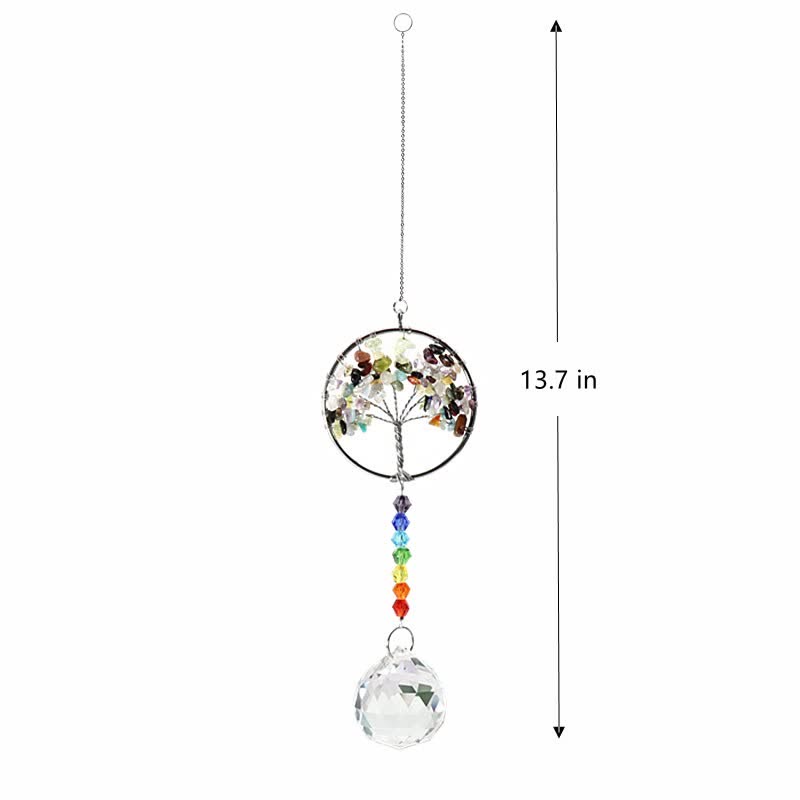 Colorful Tree of Life Crystal Wind Chime Suncatcher