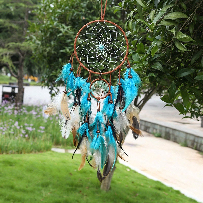 Olivenorma Green Aventurine Tree Of Life Feather Dream Catcher