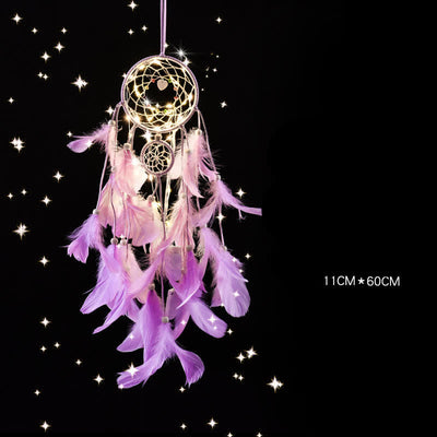 Olivenorma "Three Lives Three Worlds" HandWoven Feather Dream Catcher