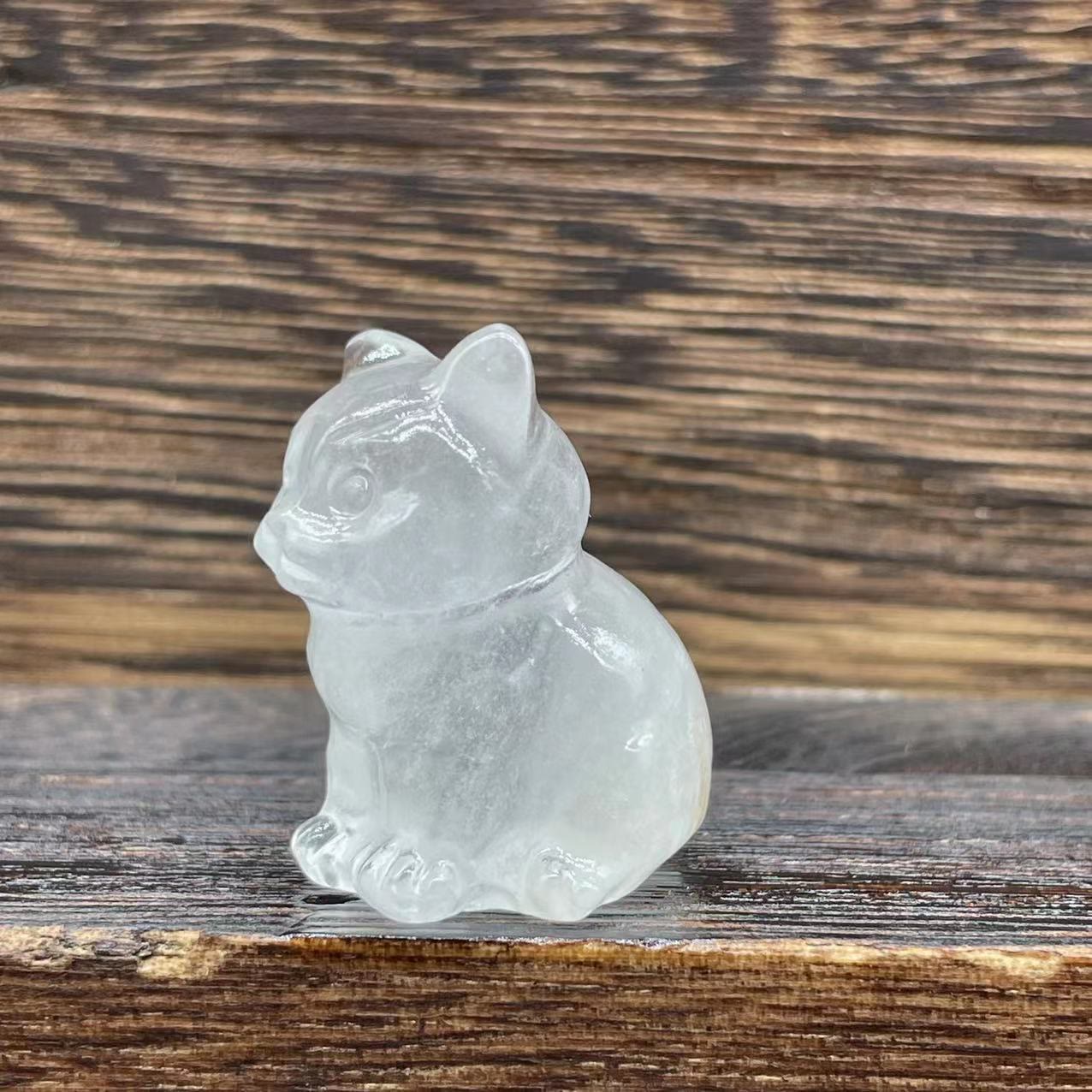 Olivenorma Natural Stone 1.2 Inch Cute Kitten Gemstone Decoration