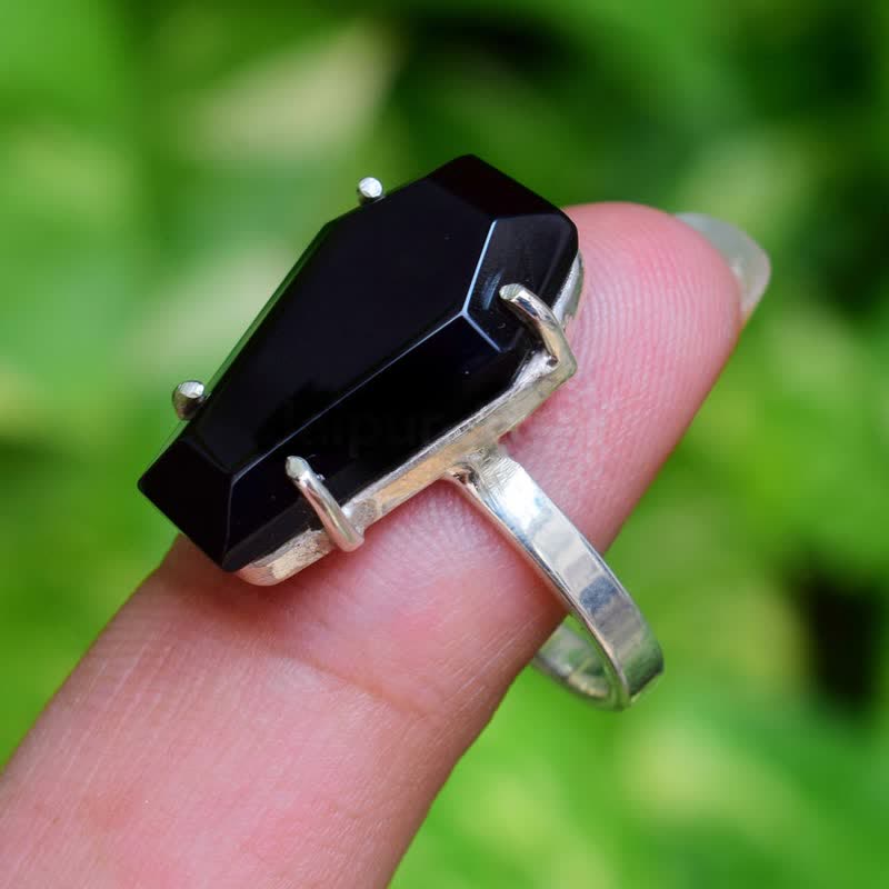 Olivenorma Black Onyx Coffin Ring