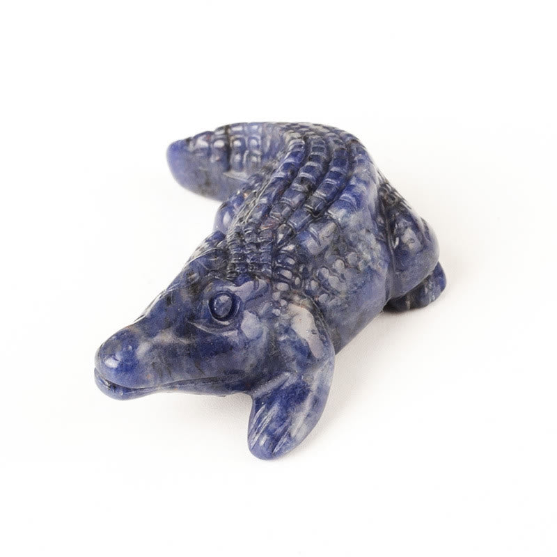 Olivenorma 2'' Crystal Carved Crocodile Figurine Gemstone Decoration