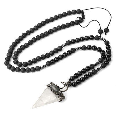 Olivenorma Natural Stone Prismatic Meditation Beaded Necklace