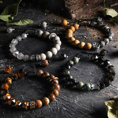 Olivenorma "Gods" Natural Crystal Beaded Bracelet