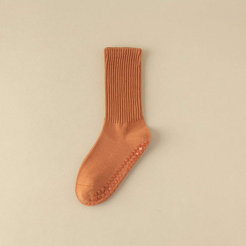 Olivenorma Non Slip Solid Striped Textured Crew Sock Yoga Socks