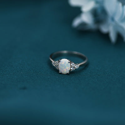 Olivenorma Delicate Oval Opal Ring