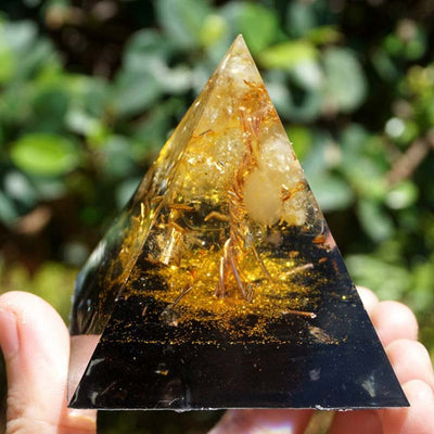 Olivenorma Golden Clarity-Citrine & Obsidian Tree of Life Pyramid - image 3