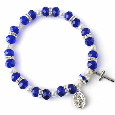 Olivenorma Faceted Crystal Christian Cross Bracelet