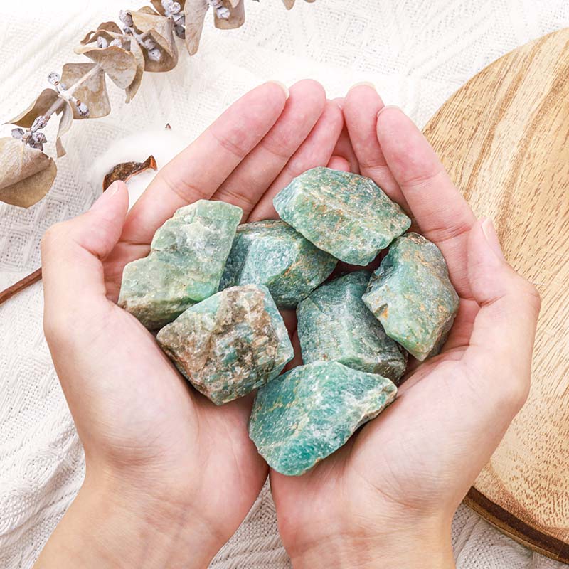 Olivenorma Amazonite Natural Raw Stone Stone