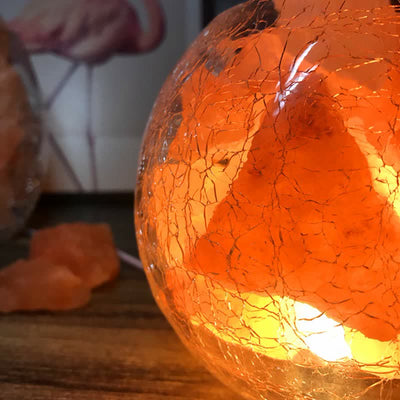 Olivenorma Creative Ice Cracked Glass Tank Himalayan Pink Salt Lamp