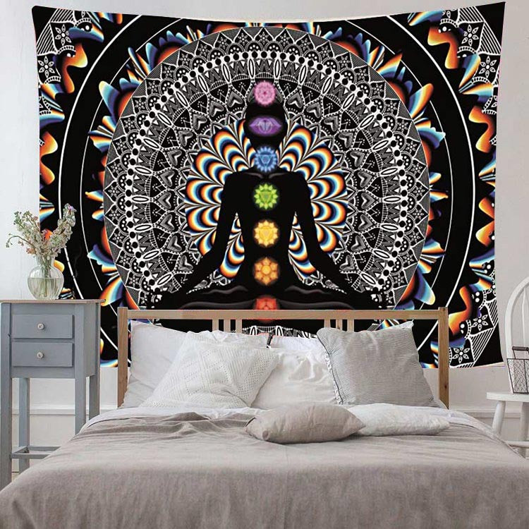 Chakra Vintage Meditating Yoga Tapestry