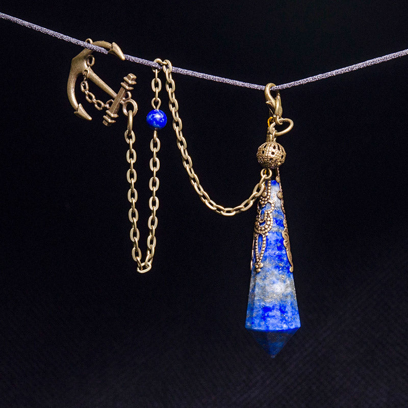 Lapis Lazuli Retro Positive Pendulum