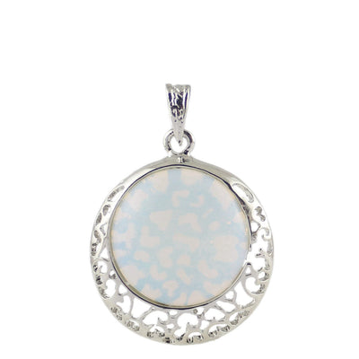 Olivenorma Round Crystal Genuine Stone Adjustable Necklace