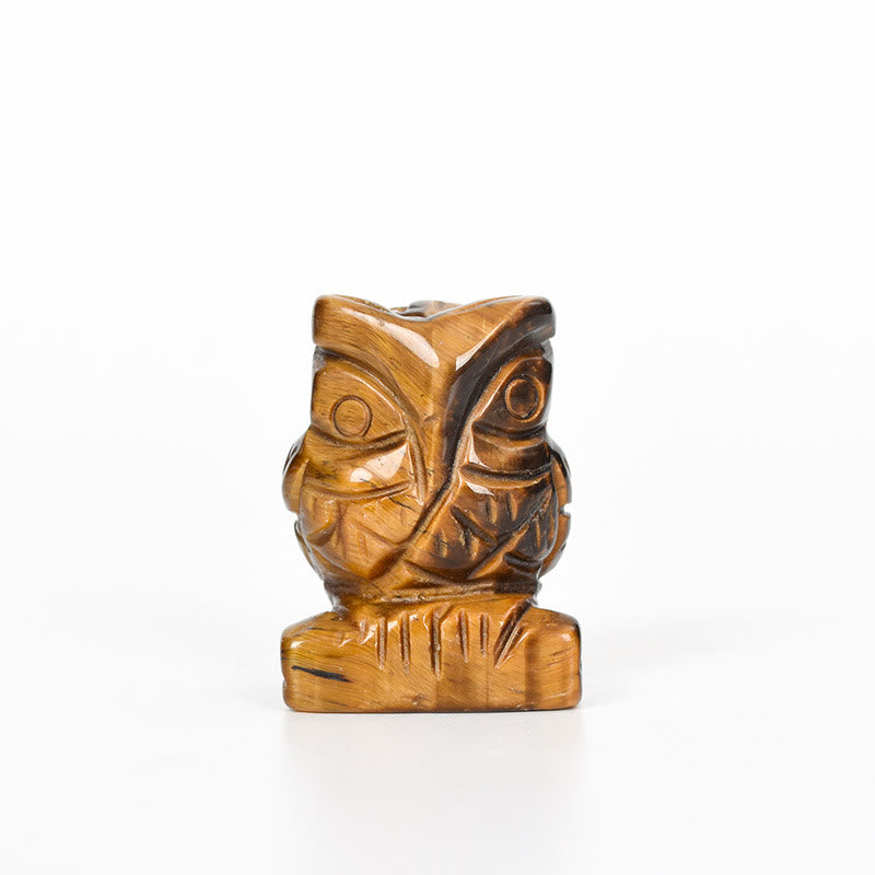 Olivenorma Natural Crystal Owl Ornament Carving Crafts