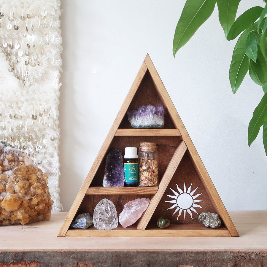 Olivenorma Sun Moon Triangle Crystal Display Shelf