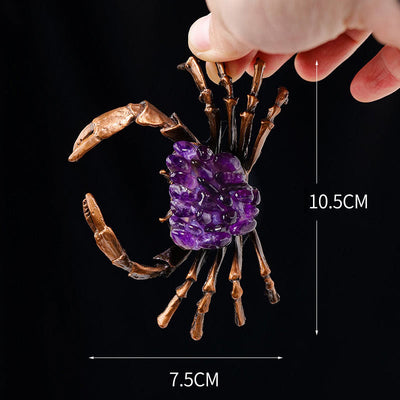 Olivenorma Natural Amethyst Gravel Crab Ornament Gemstone Decoration