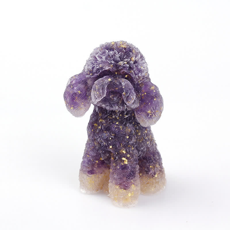 Olivenorma Natural Crystal Poodle Gemstone Decoration